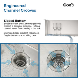 33x19 inch Brushed Nickel Stainless Steel Single Bowl Undermount Kitchen Sink with US Standard Drain and Hook, Model SS-BR04D-331912