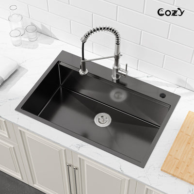 Cozy n Bath 33x22 inch overmount kitchen sink with accessors and drain