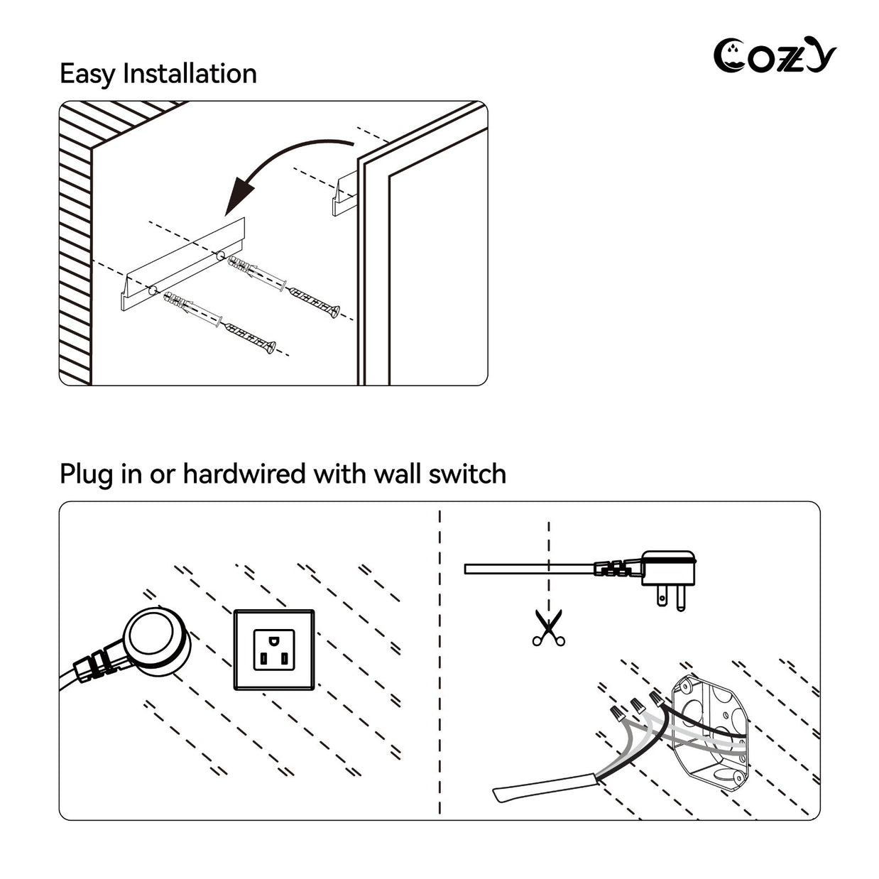 24x36'' LED Bathroom Mirror Wall Vanity Mirror Dimmable Anti-fog Tempered Glass