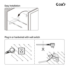 24x36'' LED Bathroom Mirror Wall Vanity Mirror Dimmable Anti-fog Tempered Glass