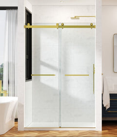 Cozy 48" / 54"/ 60" x 76" Frameless Double Slide Shower Door 3/8" Tempered Glass