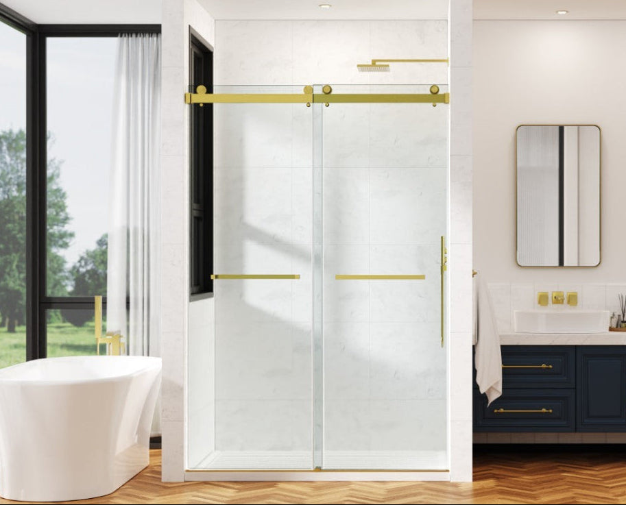 Cozy 48" / 54"/ 60" x 76" Frameless Double Slide Shower Door 3/8" Tempered Glass