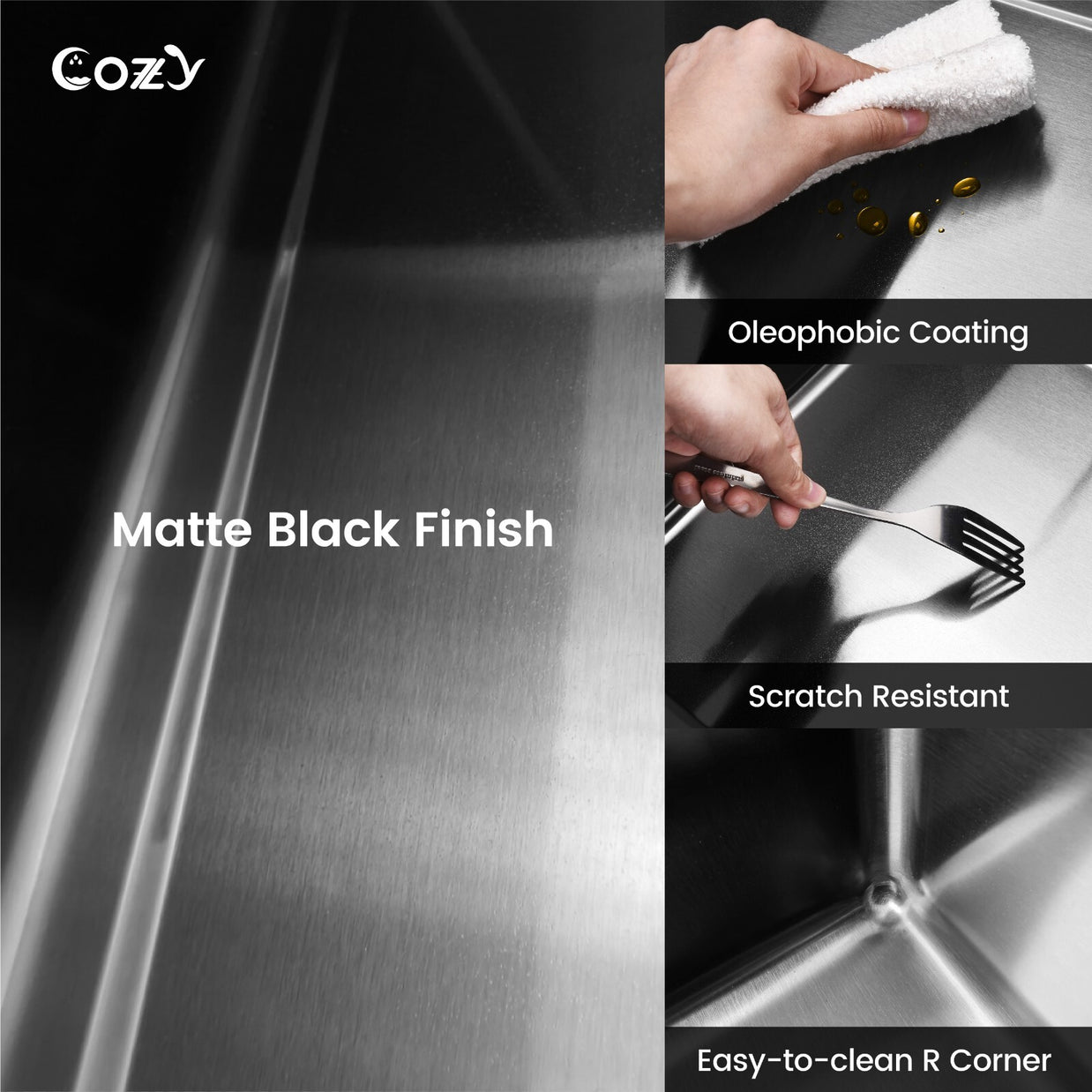 29.5'' Multifunctional Overmount Sink Pull-down&Waterfall Faucet&Cutting Board